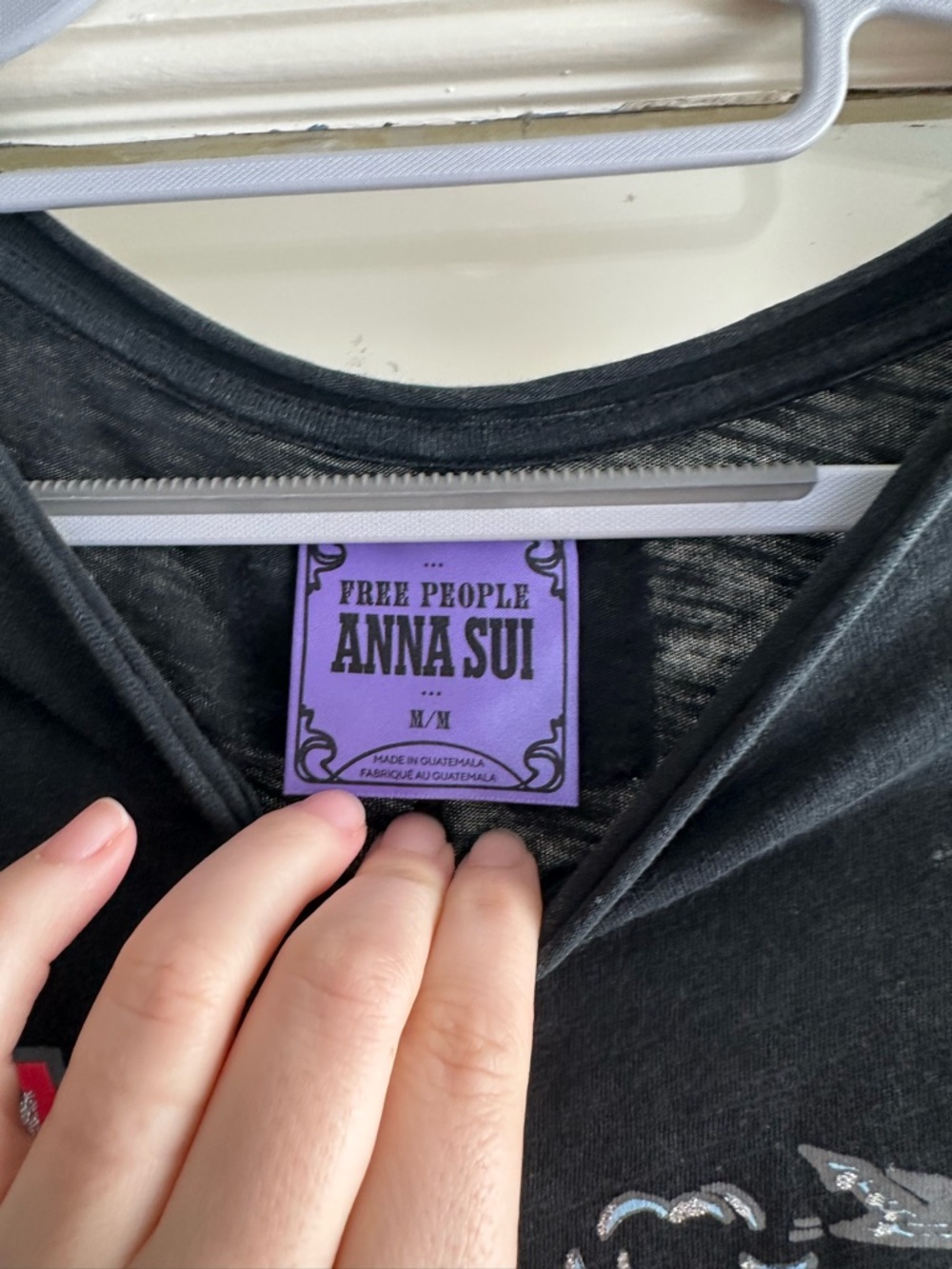 Anna Sui X Free People Black 'New York' Graphic Long-Sleeve Top - Picture 2 of 2